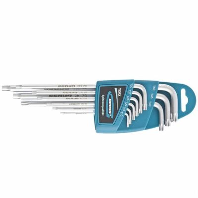Набор ключей имбусовых Torx -TT, 9 шт: T10-T50, экстра-длинные, S2, сатинированные Gross 16408, фото 1