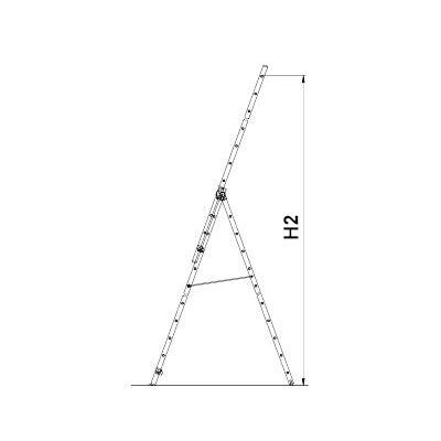 Алюминиевая трехсекционная лестница стремянка Dogrular 4316 - 3x16, фото 4