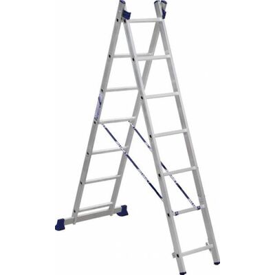 Алюминиевая двухсекционная лестница-стремянка Dogrular 4207 2x7, фото 1