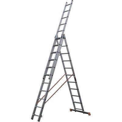 Алюминиевая трехсекционная лестница стремянка Dogrular 4311 - 3x11, фото 1