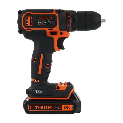 Аккумуляторная дрель-шуруповерт Black&amp;Decker BDCDC18B-QW, фото 3