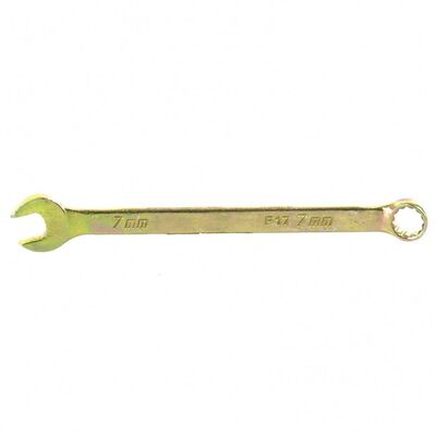 Ключ комбинированный 7мм Сибртех 14973 желтый цинк, фото 1