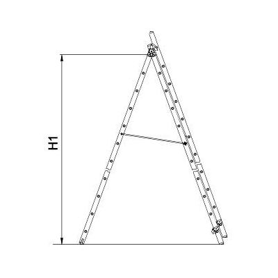 Алюминиевая трехсекционная лестница стремянка Dogrular 4315 - 3x15, фото 3