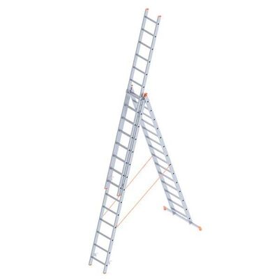 Алюминиевая трехсекционная лестница стремянка Dogrular 4314 - 3x14, фото 1