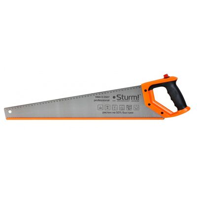 Ножовка по дереву 550мм 7-8 зуб на дюйм, каленый 3D зуб, с карандашом Sturm 1060-11-5507, фото 1