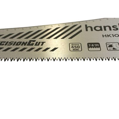 Ножовка по дереву 450мм Hanskonner HK1060-01-4507 7-8 TPI, зуб-3D, SK5, чистый рез, фото 3