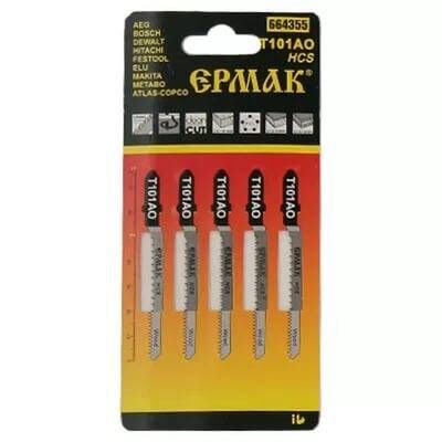 Пилки для лобзика T101AO фигурный рез по дереву 5 шт. Ермак 664355, фото 1