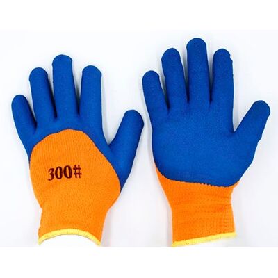 Перчатки прорезиненные утеплённые из вспенененного латекса 300 синие, фото 1