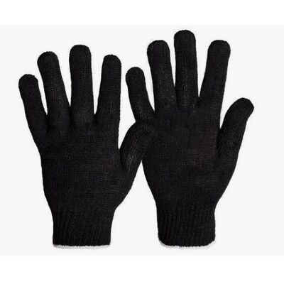 Перчатки 5 нитей утеплённые черные (без ПВХ), фото 3