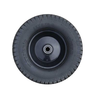 Колесо пневматическое 15х6.00-6, ось 16 мм (черный диск), фото 1