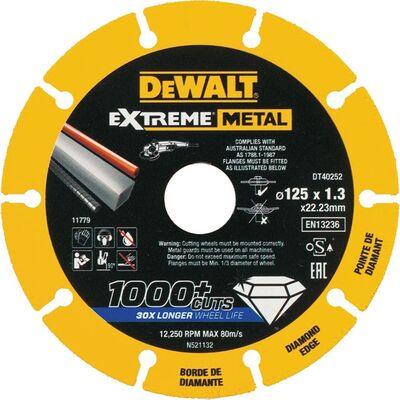 Алмазный диск отрезной по металлу 125 мм, DeWALT DT40252-QZ, фото 1