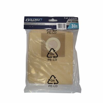 Мешки для пылесоса Варяг (30л, 5шт/уп, бумага) МПУ-30Б, фото 1