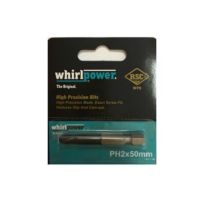Бита PH2 50мм WhirlPower Original 080132 с карбидным покрытием, фото 1