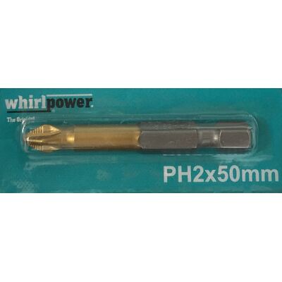 Бита PH2 50мм WhirlPower Original 080130 с карбидным покрытием, фото 1