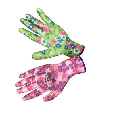 Перчатки нейлоновые с полиуретановым покрытием &quot;Цветочек&quot; (12/1200), фото 1