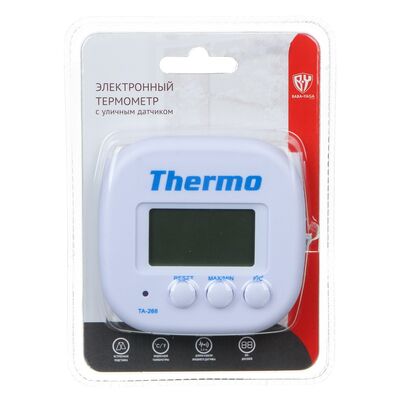Термометр электронный 2 режима, с уличным датчиком, пластик, 7,5x7,6см, TA-268A VETTA 473041, фото 4