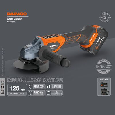 Углошлифовальная машина аккумуляторная DAEWOO DAG 3021Li SET, фото 12