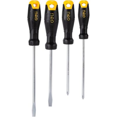 Набор отверток 4шт. SL5x100 + SL6x150 + PH1x100 + PH2x150, Deli DL620004 104546, фото 1