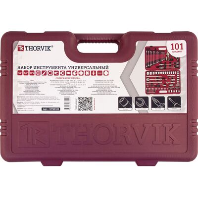 Набор инструмента универсальный 1/4&quot;, 1/2&quot;DR, 101 предмет Thorvik UTS0101 052799, фото 4