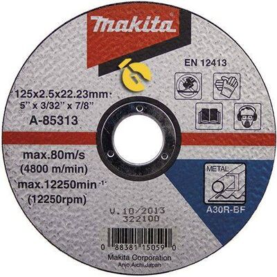 Отрезные армированные диски для нержавеющей стали Makita 125х1.2х22,23мм 5шт.(D-25557-10), фото 1