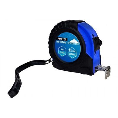 Рулетка 5м*25мм, магнитный зацеп VertexTools 3120-05-25, фото 1