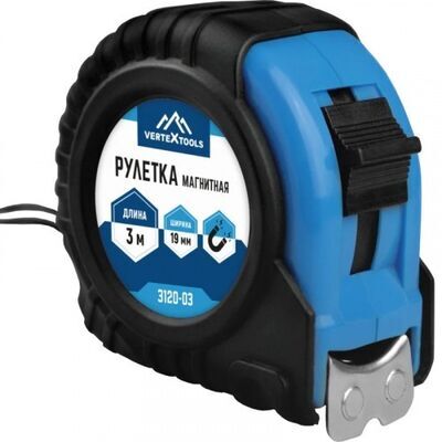 Рулетка 3м*19мм, магнитный зацеп VertexTools 3120-03, фото 1
