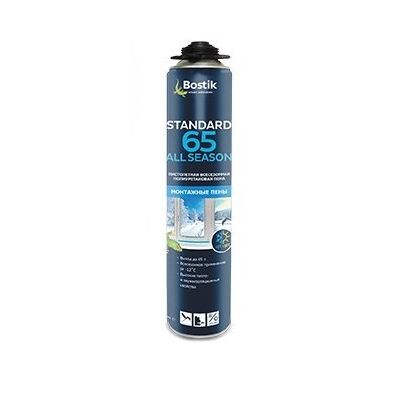 Пена монтажная профессиональная Bostik Standard All Seasons 65 всесезонная 750 мл 20020006, фото 1