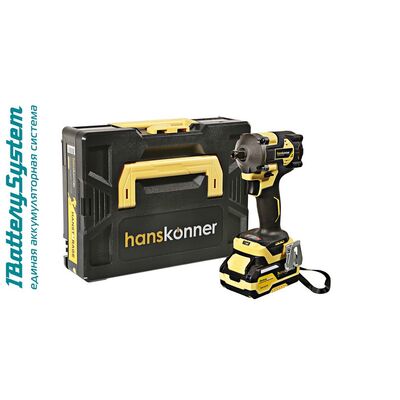 Аккумуляторный ударный гайковерт Hanskonner HCD20420BLC 1BatterySystem, фото 1