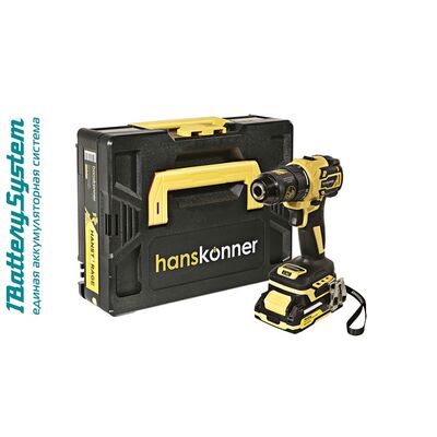 Дрель аккумуляторная 1BatterySystem Hanskonner HCD2065BLC, фото 4