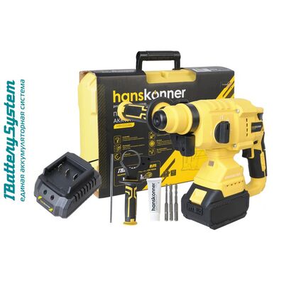 Аккумуляторный перфоратор 1BatterySystem Hanskonner HRH2024BL, фото 6