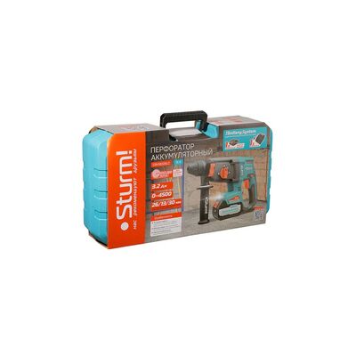Аккумуляторный перфоратор 1BatterySystem Sturm CRH1832BLC, фото 15