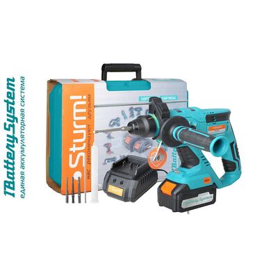 Аккумуляторный перфоратор Sturm CRH1822 1BatterySystem, фото 6