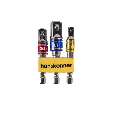 Набор адаптеров для торцевых головок 1/4&quot;DR, 3/8&quot;DR, 1/2&quot;DR  Hanskonner HK1041-04-S3AD, фото 1