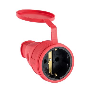 Розетка переносная каучук, красная PA16-005 SV0303-0003, фото 1