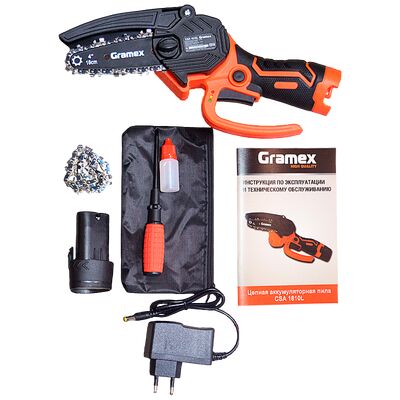 Аккумуляторная цепная пила Gramex CSA1810L, фото 4