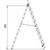 Алюминиевая трехсекционная лестница стремянка Dogrular 4314 - 3x14, фото 3